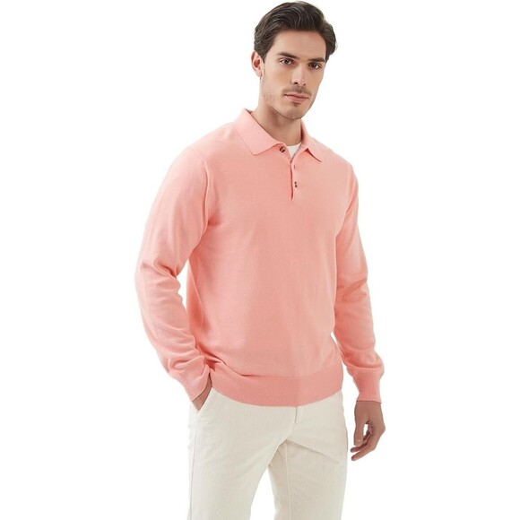 Kallspin Men's Cotton Knit Polo Sweater Classic Casual  Collared Pullover 3XL - Picture 1 of 15